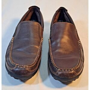 Cole Haan Mens Dark Brown Leather Moc Toe Slip On Loafers‎ Driving Shoes 11.5M